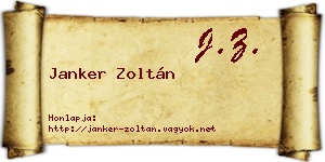 Janker Zoltán névjegykártya