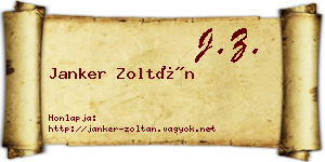 Janker Zoltán névjegykártya