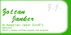 zoltan janker business card